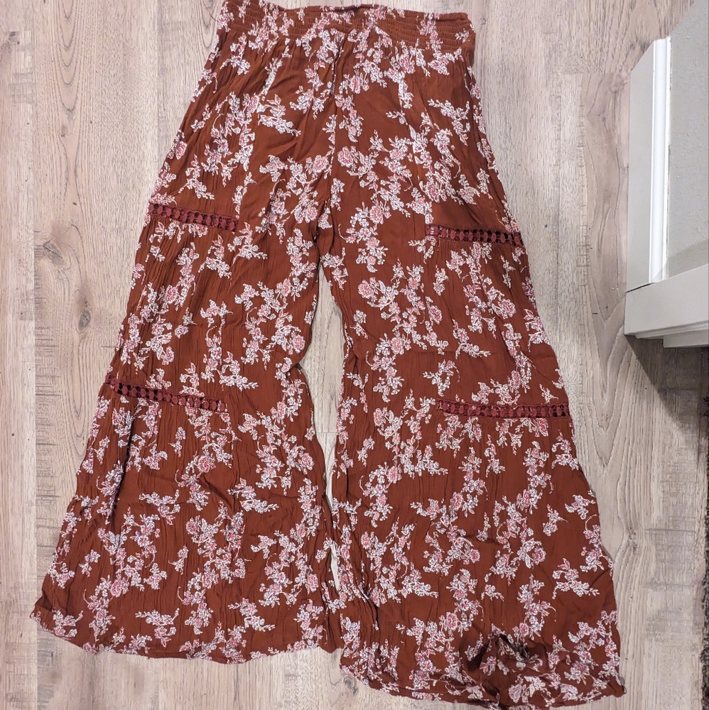 Wide Leg Boho Pants - L